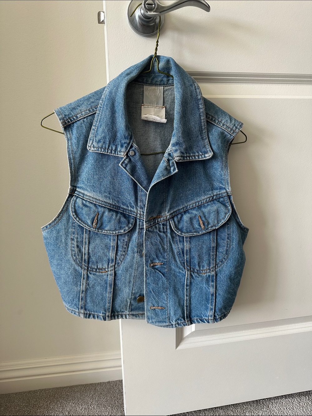 Source Unknown Light Blue Denim Vest - Sleeveless Jean Jacket